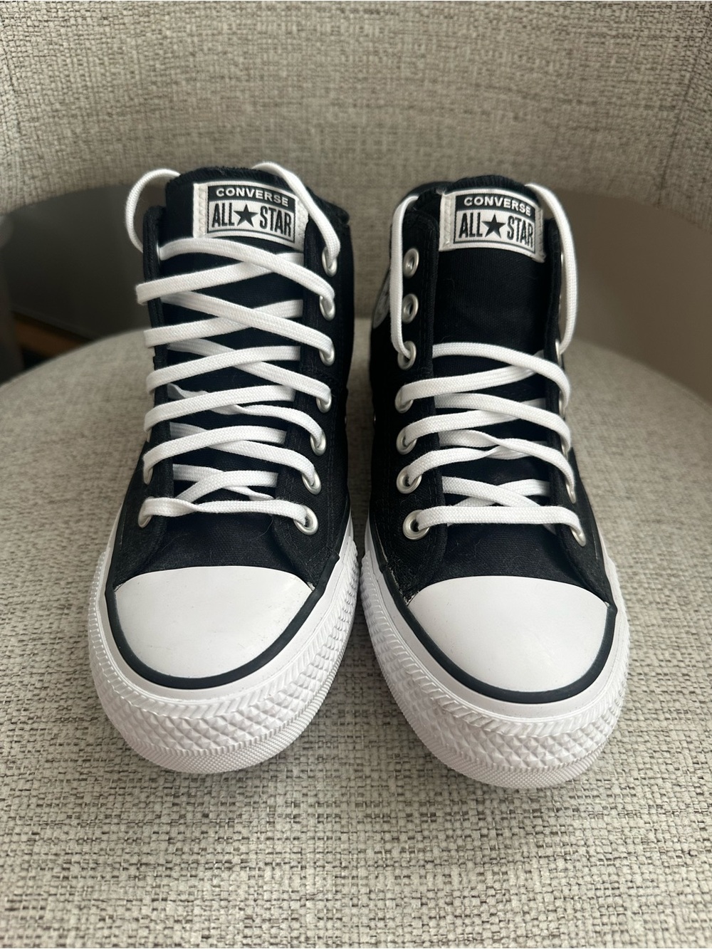 Converse Black and White Mid Top Sneakers